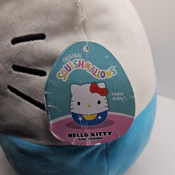 Squishmallows Hello Kitty w/ Blue Shorts (14 Inches) Preloved W/ Tag - Picture 2 of 8
